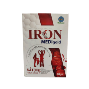 Iron Medigold giúp bổ sung sắt, acid folic, hỗ trợ tạo hồng cầu, giảm nguy cơ thiếu máu, phù hợp cho phụ nữ mang thai, người mất máu và người thiếu sắt.