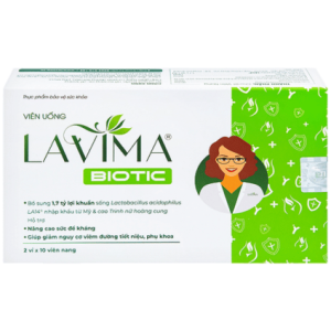 Viên uống Lavima Biotic Lavifa hỗ trợ kháng khuẩn, giảm viêm nhiễm phụ khoa, cân bằng hệ vi sinh vùng kín, giúp duy trì sức khỏe phụ nữ.
