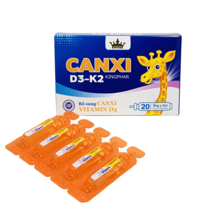 Canxi D3 K2 Kingphar giúp bổ sung canxi, hỗ trợ phát triển xương chắc khỏe, giảm nguy cơ còi xương và loãng xương