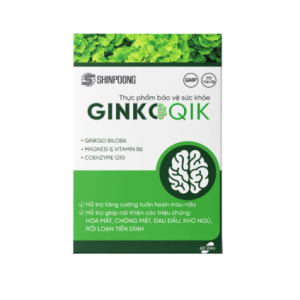 GINKOQIK SHINPOONG giúp hỗ trợ tuần hoàn máu não, giảm đau đầu, chóng mặt, rối loạn tiền đình, cải thiện trí nhớ và giấc ngủ
