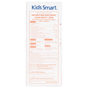 Sắt nước Nature's Way Kids Smart Multi Iron bổ sung sắt và 10 vi chất thiết yếu giúp trẻ ăn ngon, ngủ ngon, hỗ trợ phát triển thể chất và trí tuệ.